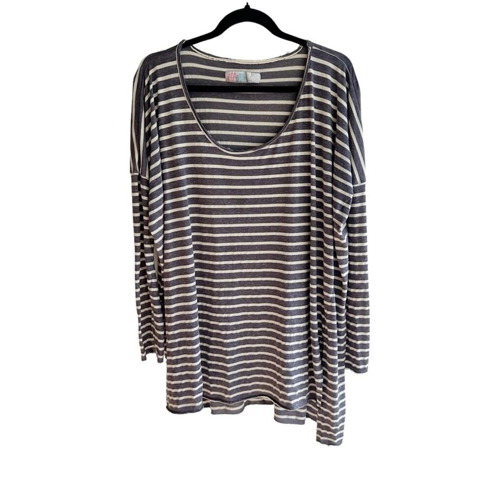 Free People Beach Oversized Striped Dolman Sleeve Tunic Top